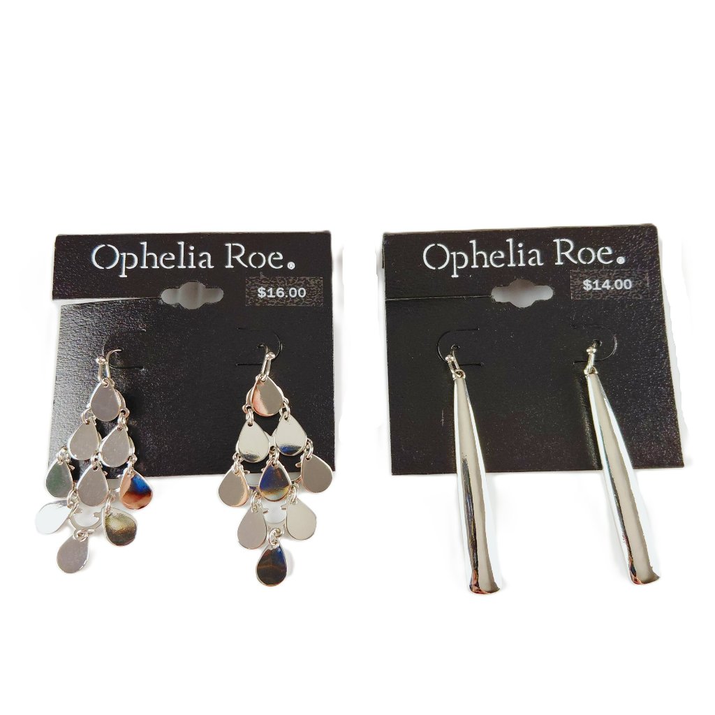 Ophelia Roe Silver Tone Dangle Earrings Bundle Bar Chandelier Fashion Jewelry 18$